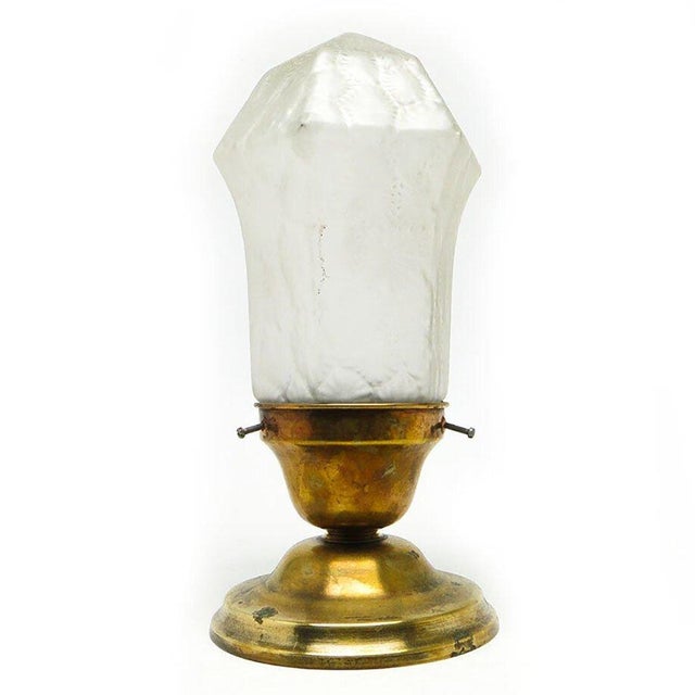 Art Nouveau Brass and Glass Ceiling Lamp, Germany, Early 20th Century For Sale - Image 6 of 7