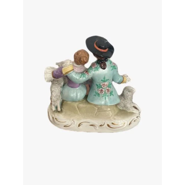 Victorian Porcelain Continental Group Figurine, 1890 For Sale - Image 3 of 4