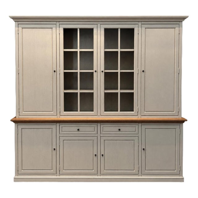 Large Oak Display Cabinet with Integrated Lighting For Sale