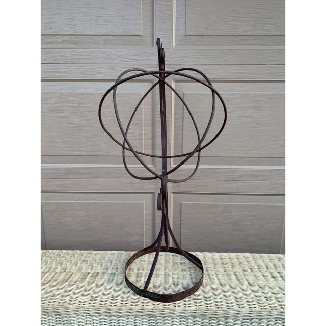 Early 20th Century Large Classical Iron Armillary Sphere Garden Sculpture on Stand – English Estate Style For Sale - Image 9 of 9
