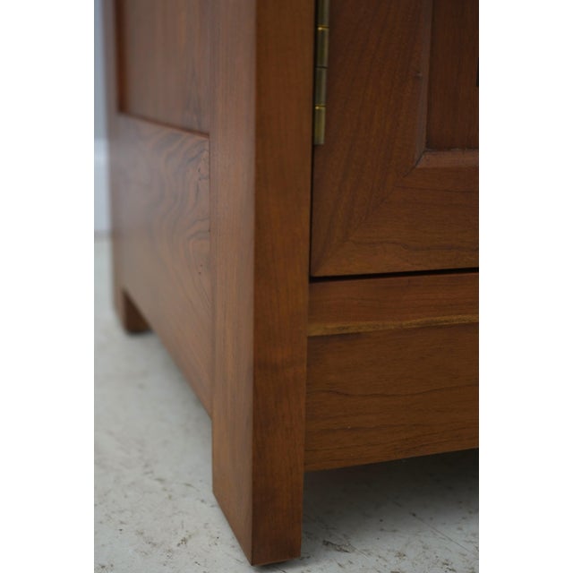 Wood Stickley Cherry Mission Inlaid Fold Top Bar Cabinet For Sale - Image 7 of 18