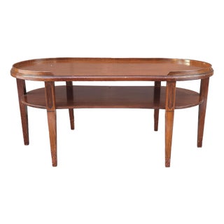 Merman Regency Style Mahogany Six-Leg Tiered Kidney Coffee Table, Circa 1940s For Sale