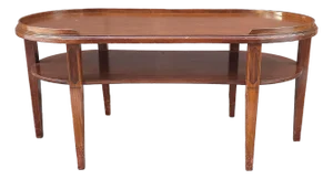 Merman Regency Style Mahogany Six-Leg Tiered Kidney Coffee Table, Circa 1940s