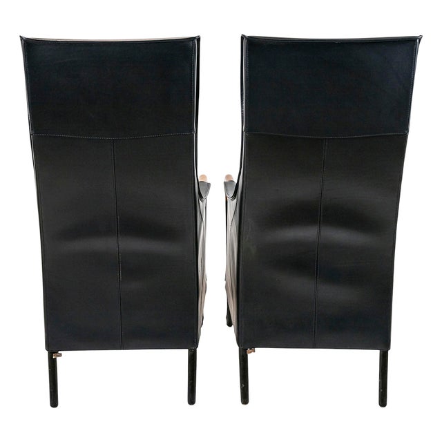 Mid-Century Leather Armchairs by Giorgetti, Set of 2 For Sale - Image 12 of 13