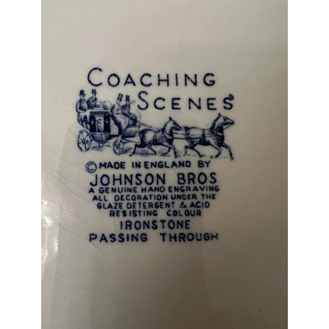 1960s Blue Coaching Scene Platter by Johnson Bros For Sale In West Palm - Image 6 of 6