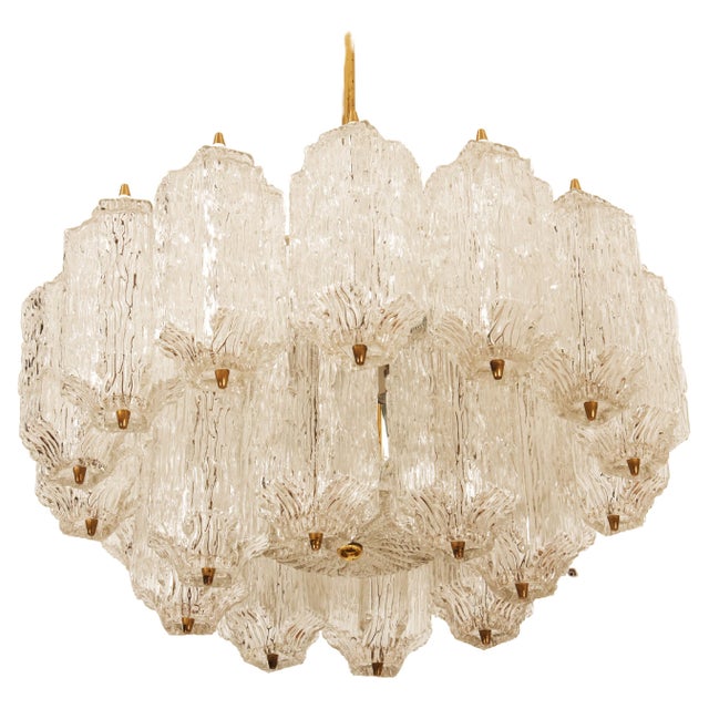 Ice Glass Chandelier from Stölzle, Austria, 1960s For Sale - Image 18 of 18