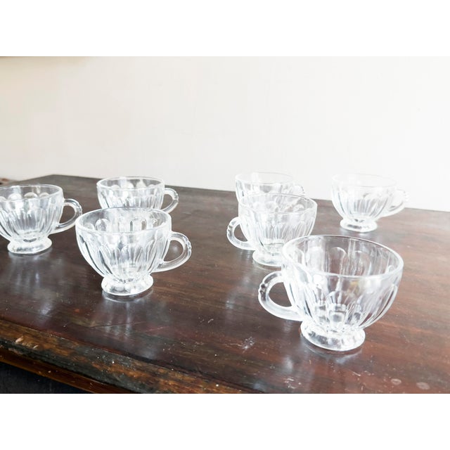 Antique L E Smith Old Dominion Crystal Punch Bowl With 7 cups - 8 pcs For Sale In New York - Image 6 of 10