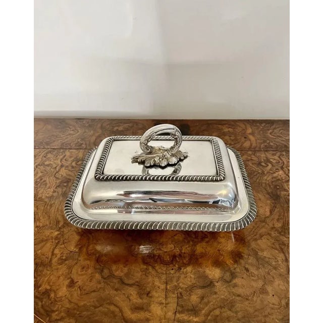 Edwardian Silver Plated Rectangular Entrée Dish, 1900s For Sale - Image 4 of 8