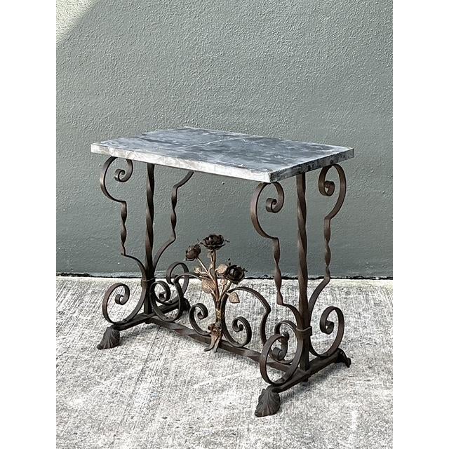 Vintage Addison Mizner Stone Top Table For Sale - Image 4 of 12