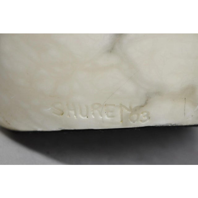 Vintage Seymour Shuren Modern Carved Alabaster Native American Figure Sculpture For Sale - Image 14 of 17