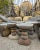 Early 21st Century Vintage Outdoor Stacked River Rock Side Table Stool For Sale - Image 5 of 7
