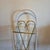 Metal Vintage White & Gold Metal Three-Tier Heart Scroll Plant Stand For Sale - Image 7 of 8