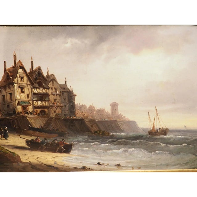 19th Century French Coastal Landscape Painting, Signed Kuwasseg For Sale - Image 4 of 14