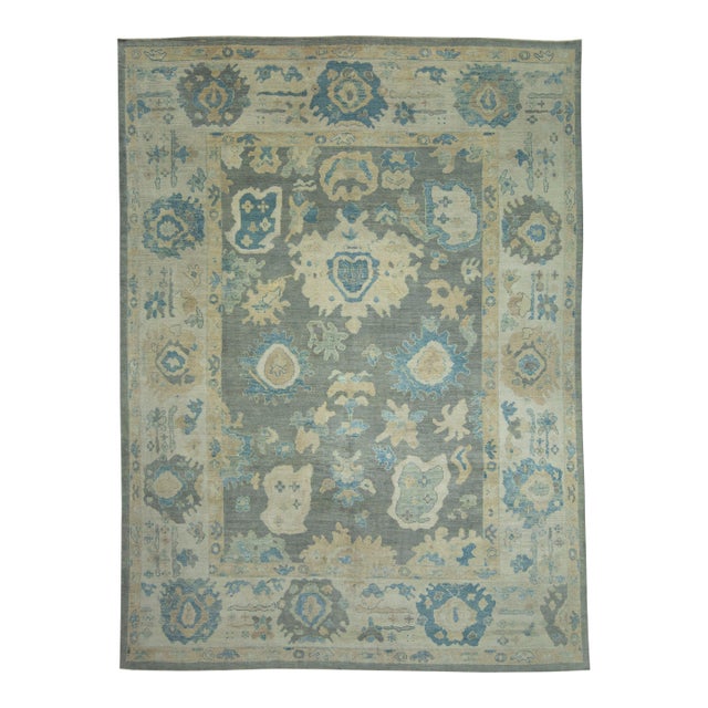 Turkish Oushak Rug 9'9" x 13'3" #18602 For Sale