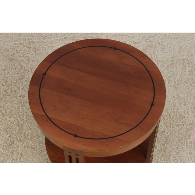 Stickley Stickley Round Cherry End Table For Sale - Image 4 of 13