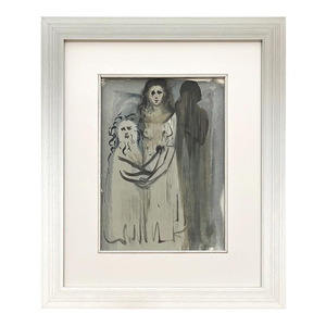 Salvador Dali Woodcut Purgatory 16 in Fumes Cloud of the Angry 1960 Framed