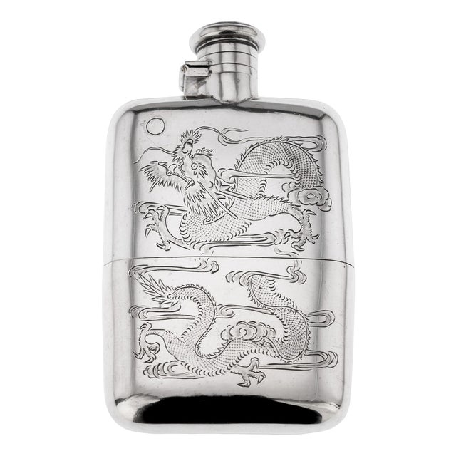Chinese Silver Hip Flask, Canton, 1920s For Sale