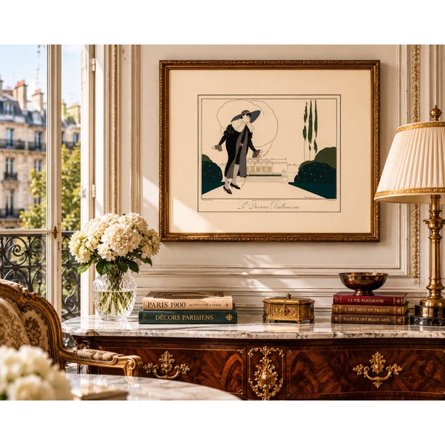 Art Deco 1910s Umberto Brunelleschi "Le Docteur Ballanzone" 1914 Original Pochoir-Colored Engraving, Framed For Sale - Image 3 of 12