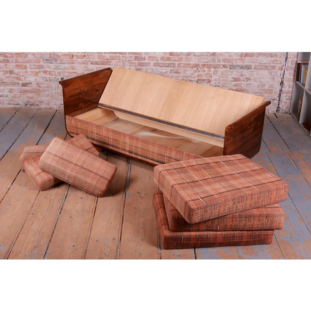 Art Deco Walnut Sofa by J. Halabala for Up Zavody, Czech, 1930s For Sale - Image 12 of 13