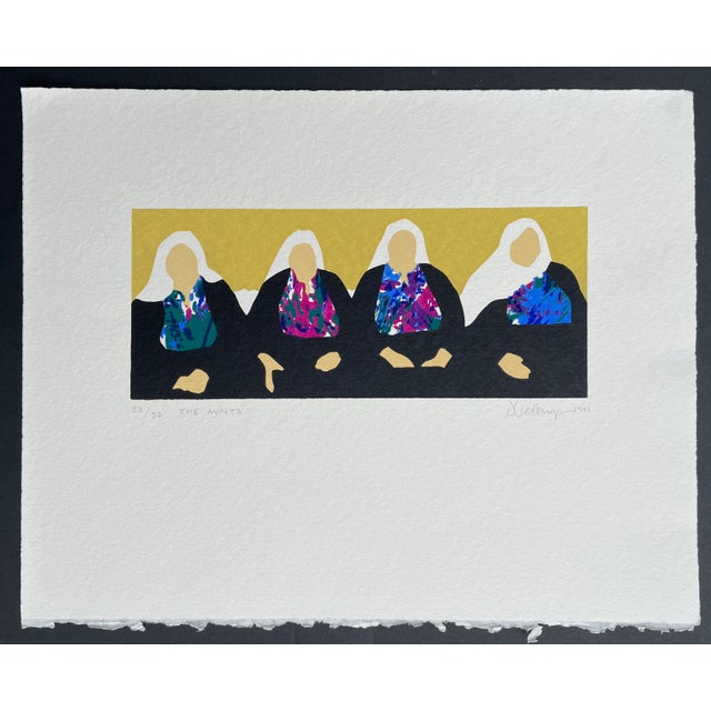 "The Aunts" screenprint by Barbara Belknap. Pencil signed, titled, dated and numbered 23 of 32. From the 1993 Maryland...