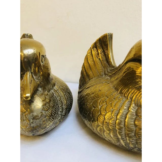 Mid-Century Modern Ducks in Brass, 1950s, Set of 2 For Sale - Image 3 of 10