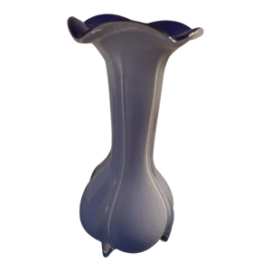 1970s Periwinkle Blue Jack in the Pulpit Murano Style Vase