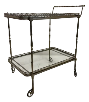 French Silvered Drinks Trolley, 1960s