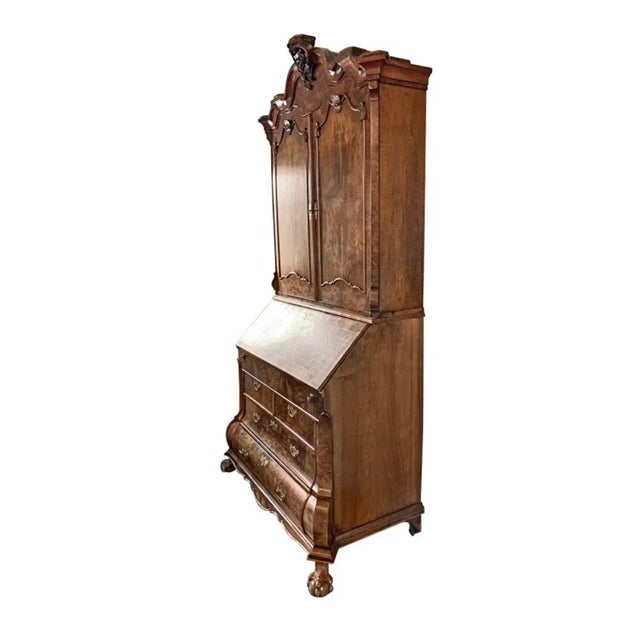 Baroque Baroque Style Drop Front Secretary Desk , Tv Cabinet , Hidden Cocktail Bar, Dressing Table or Vanity , Entry Way Statement Piece, Caligraphy Station. For Sale - Image 3 of 9