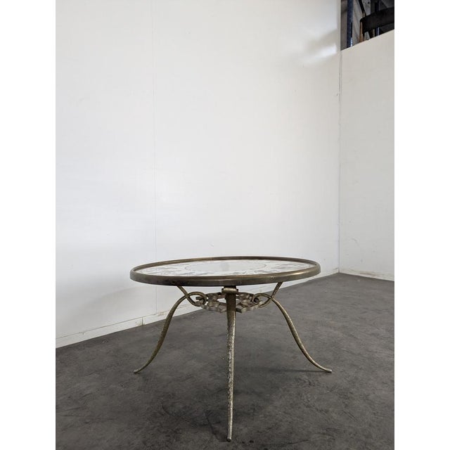 Gilt Wrought Iron Side Table by René Drouet, in Very Good conditions.