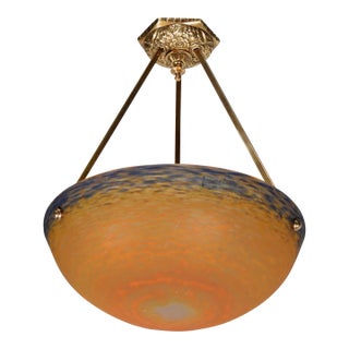 1920s French Art Deco Pendant Light by André Delatte France For Sale