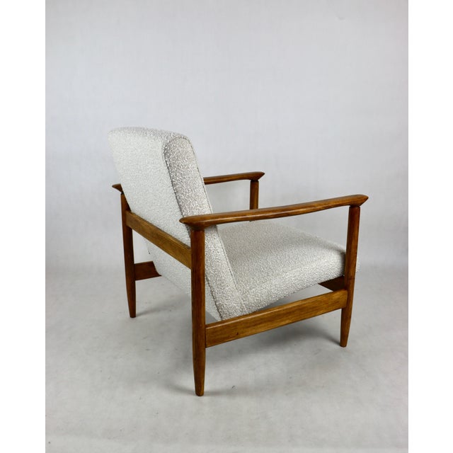 GFM-142 Armchair in White Bouclé by Edmund Homa, 1970s For Sale - Image 6 of 12