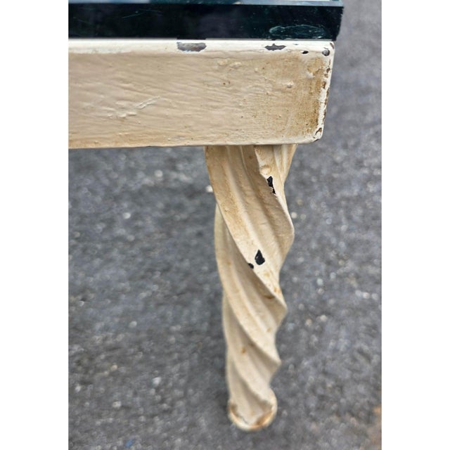 Vintage Cast Iron Maison Jansen Style Long Twisted Rope and Glass Coffee Table, French/Italian, 1960s–1970s For Sale In Washington DC - Image 6 of 10