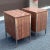 Wood Mid-Century Modern Rosewood Laminate & Stainless Steel Tall Nightstands - a Pair For Sale - Image 7 of 13