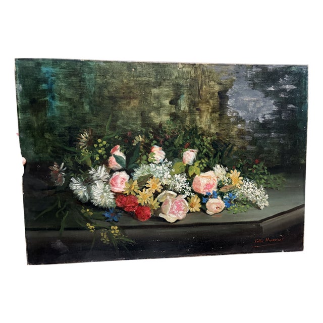 Lillie Honnorat, Floral Still Life, 1890s-1910s, Oil on Canvas For Sale