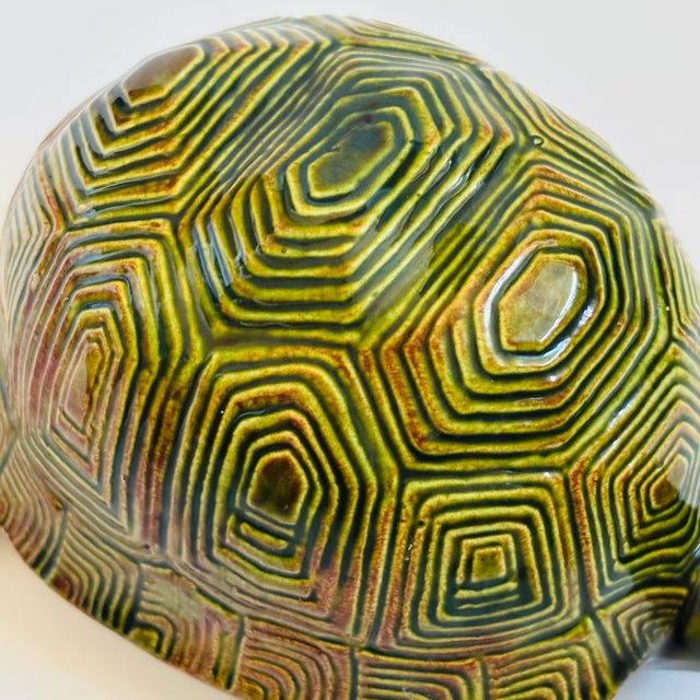 Mid Century Hand Made Ceramic Turtle - Signed and Dated 1977 For Sale - Image 9 of 14