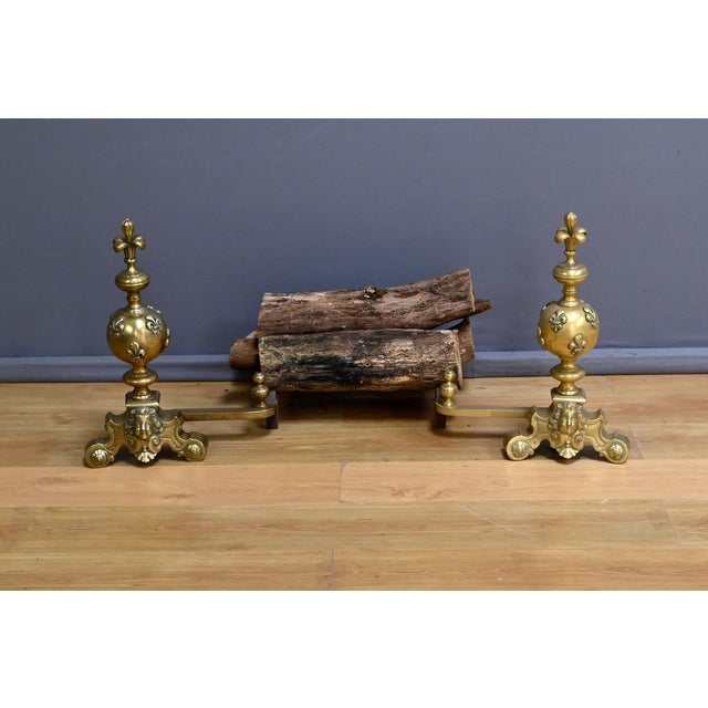 Gilt Bronze Andirons, Early 19th Century, Set of 2 For Sale - Image 15 of 15