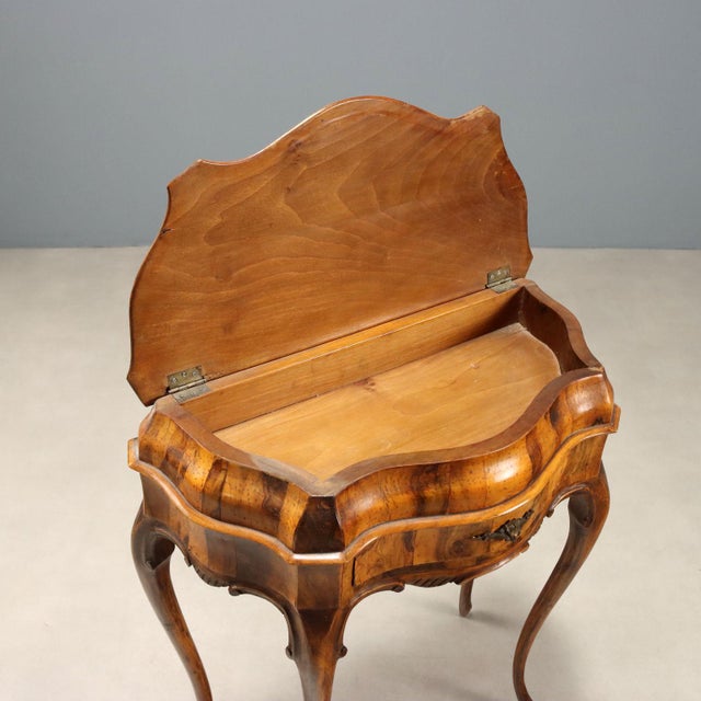 Wood Barocchetto Style Walnut Nightstands, Set of 2 For Sale - Image 7 of 14