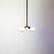 Y Pendant Mini, Black, 29in H, 3 Inch Glass Globes, by Research.Lighting, Modern, Minimal Hanging Light For Sale - Image 9 of 10
