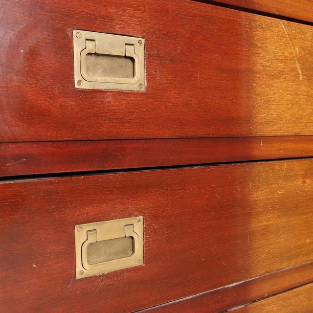 Vintage Chest of Drawers in Mahogany and Brass For Sale - Image 6 of 11