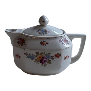 Mid 20th Century Japanese Mikori Ware Floral Porcelain Teapot For Sale