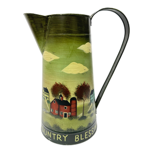 Vintage Late 20th Century Primitive Americana Pitcher Vase