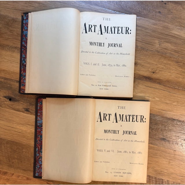 1879–1882 Leather Hardcover Books Art Amateur Bound Journals by Montague Marks – Set of 2 Deluxe Volumes For Sale - Image 9 of 14