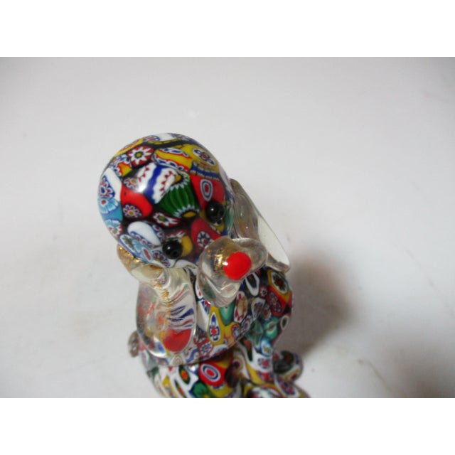 1970s Vintage Millefiori Art Glass Sitting Dog Figurine For Sale - Image 5 of 8