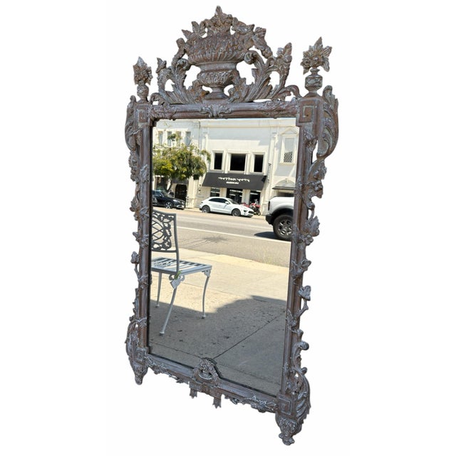 Antique 18th C Style Venetian Carved Mantel Mirror For Sale - Image 4 of 5