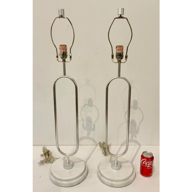 Currey & Company Currey & Co. Modern Silver Leaf Finished Oval Table Lamps PairPrototypes For Sale - Image 4 of 5