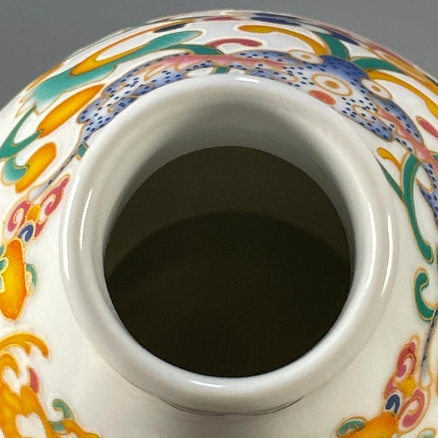 Vintage Chinese Famille Rose "Five Blessings" Double Gourd Vase With 1977 Art Gallery Label For Sale - Image 9 of 9