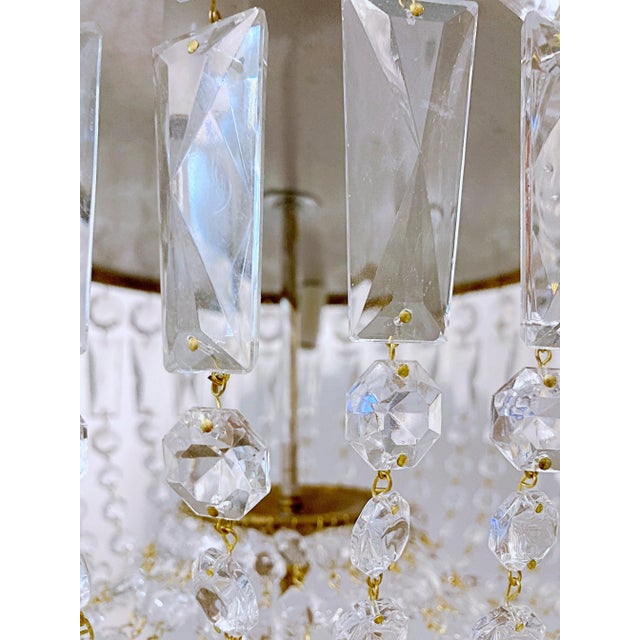 1960s Vintage 1960s Italian Brass Basket Chandelier For Sale - Image 5 of 9