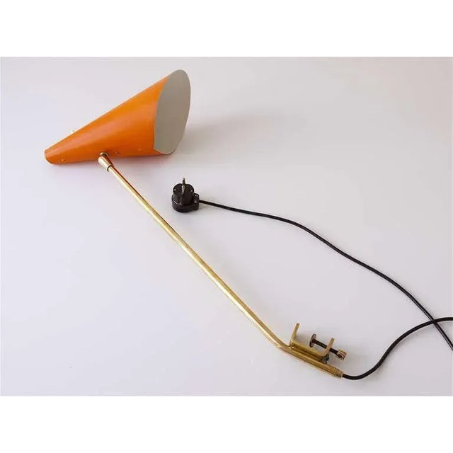 Modernist Vienna Cone Clamp Lamp attributed to J. T. Kalmar, 1950s For Sale - Image 10 of 11
