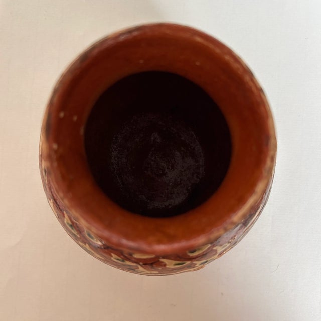 Brick Red Late 19th Century French Jaspe Pottery Vase For Sale - Image 8 of 9