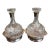 Vintage Cut Glass Decanters Pair Scotch Whisky Labels Silver Mount For Sale